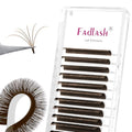 FADLASH Colored Lash Extensions Dark Brown Lash Extension Easy Fan Volume Lashes C/D Curl Volume Eyelash Extensions 0.07 Self Fanning Eyelash Extension Supplies (Dark Brown-0.07D, 8-14mm)