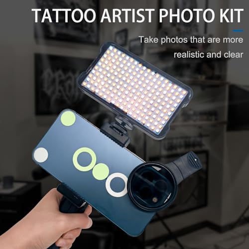 Tattoo Equipment and Supplies,Tattoo Artist Gifts,Selfie Light and Circular Polarizer Filter,Tattoo Accessories with Front & Back Clip Take Photos to Show The True Effect of The Tattoo.