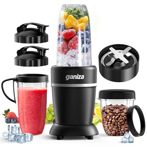 Ganiza 1300W Personal Smoothie Blender & Grinder - Black