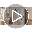 White Tall Bathroom Storage Cabinet with Barn Doors and Drawer - 67 Inch