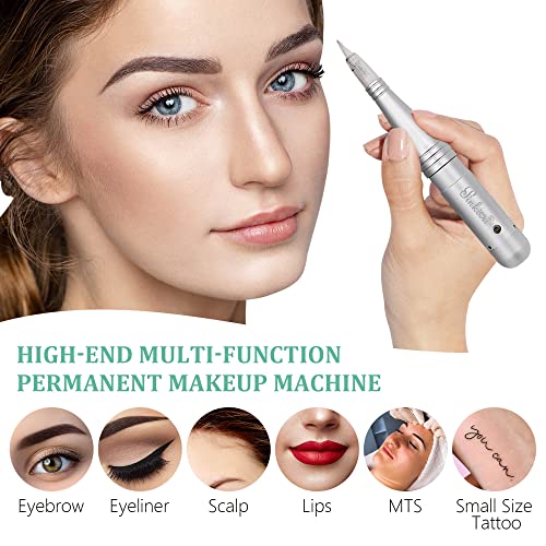 Permanent Makeup Machine Microblading Pen for Eyebrow Lip & Eyeliner - Silver - Machine