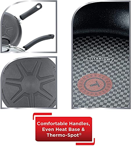 T-Fal 2-Piece Hard Anodized Nonstick Fry Pan Set - 8 & 10 Inch, Onyx