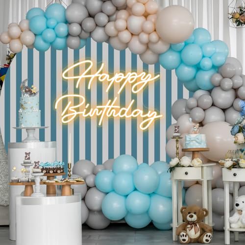 Happy Birthday Neon Sign LED Light - Dimmable Warm White 30x21 Inches - Perfect for Parties & Decor