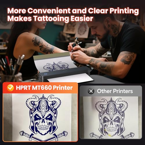 Portable Bluetooth Thermal Tattoo Printer - Wireless Stencil Copier with 10 Sheets