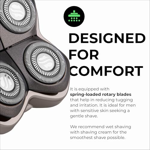 Skull Shaver Forte PRO 4 Rotary Razor Blade Replacement - Wet & Dry Shaving Compatible