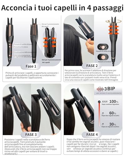 Black 1.25 Inch Curling Iron Hair Waver with Ceramic Coating & Anti-Scald Safety