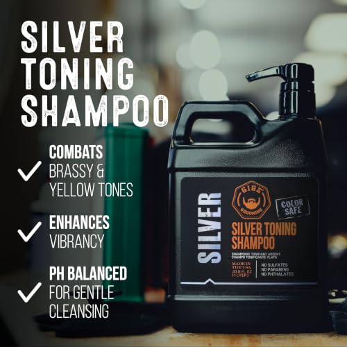 GIBS Grooming Silver Toning Shampoo Vanilla - 33.8 oz, Sulfate & Paraben Free
