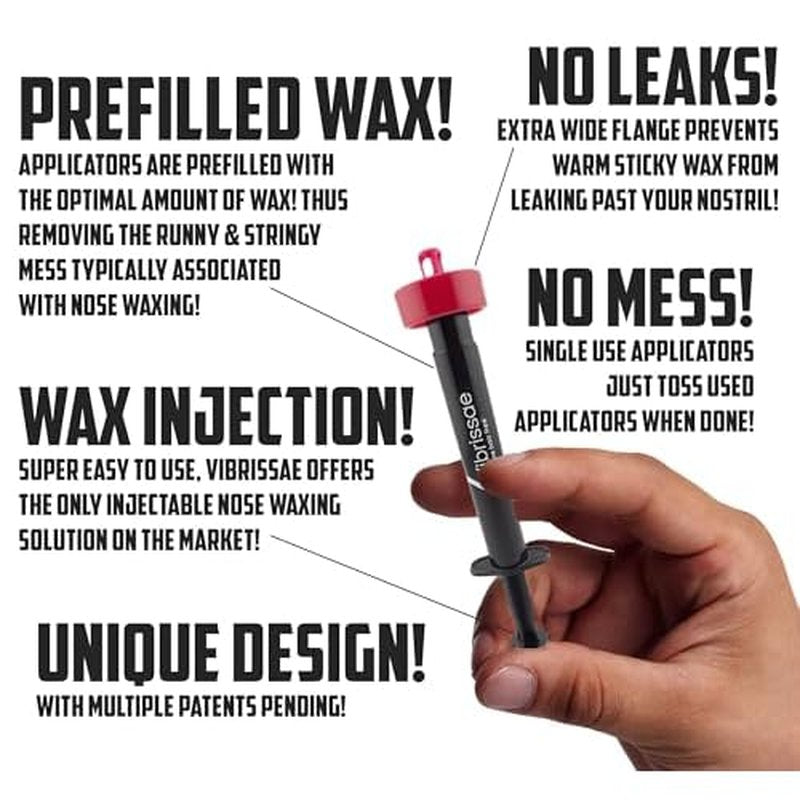 48 Applicators | Easy Inject Nose Waxing | Just Inject - Let Set - Pull | Fast & Effective Hair Removal | No-Mess | No-Leaks | Prefilled Wax Applicators | Multiple Patents Pending