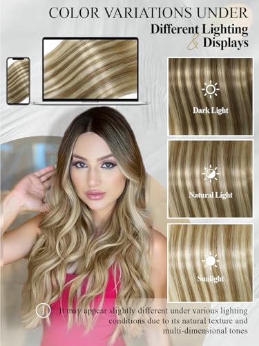 Hanne Fashion Highlight Blonde 16 Inch Micro Bead Human Hair Extensions P60 4Pcs Glueless Weft