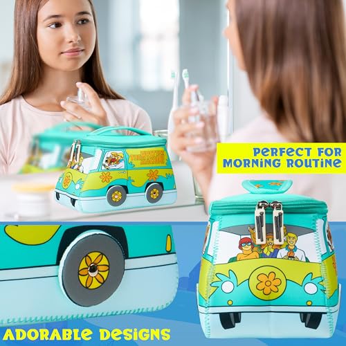 Scooby Doo Travel Makeup Bag for Girls Teens - Mystery Machine Design, 11.4x9x6.3 Inches