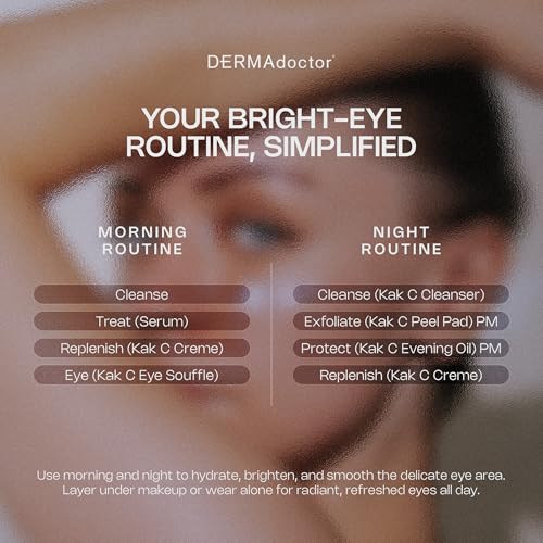 DERMAdoctor Vitamin C Eye Cream with Vitamin E for Dark Circles 0.5 Fl oz