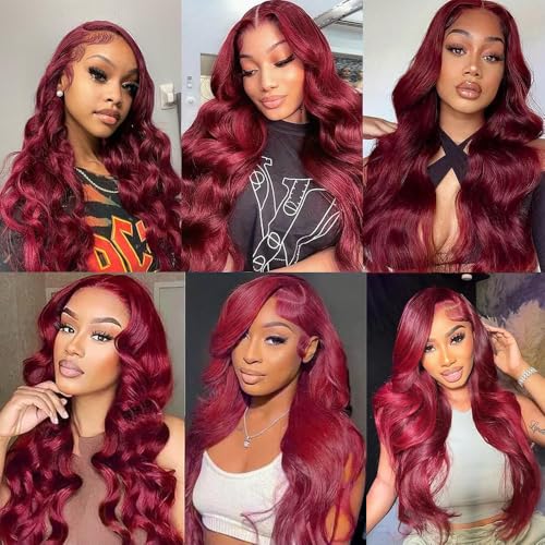 Burgundy Human Hair Extensions 14 Inch Body Wave Double Weft 100g