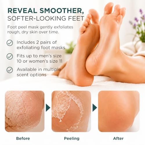 Foot Peel Mask 4 Pairs - Exfoliating Foot Peeling Socks for Smooth Feet - Regular / Original