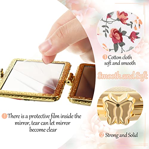 Blulu Silver Edge 24-Piece Compact Mirrors Set - Floral Pocket & Travel Makeup Mirrors for Women