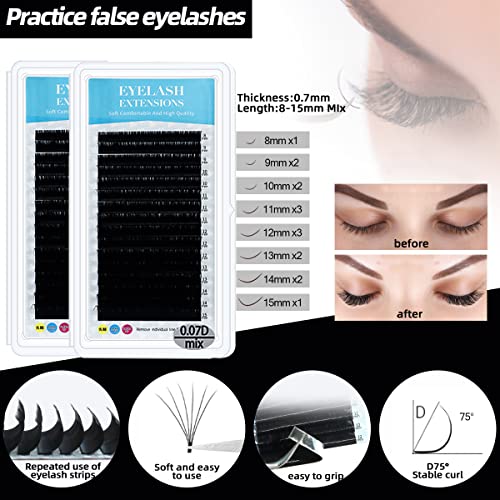 Eyelash Extension Kit with Mannequin Head & Accessories - Black A
