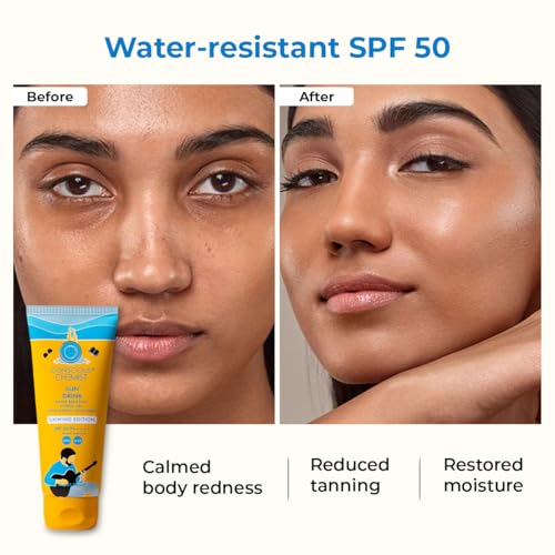 Conscious Chemist¢ç Sun Drink Hybrid SPF 50 PA++++ Sunscreen Unwind Edition | Water Resistant , Ceramides & Milk Thistle Extract | UVA/UVB Protection | All Skin Type | No White Cast | Cruelty Free | 50g