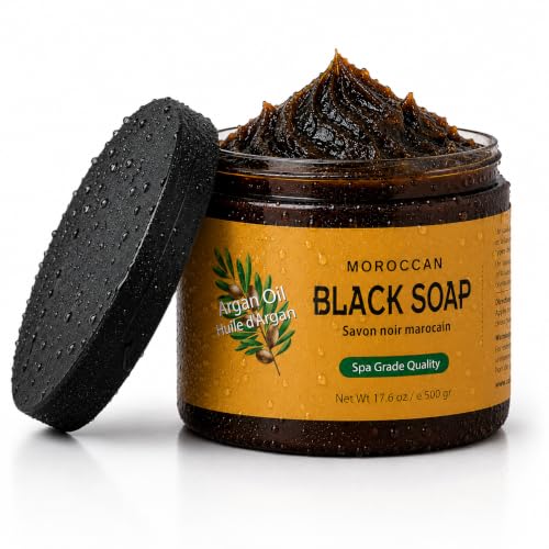 Moroccan Black Soap with Argan Oil - Unscented Body Exfoliating Scrub 16 Oz - Zakia's Morocco