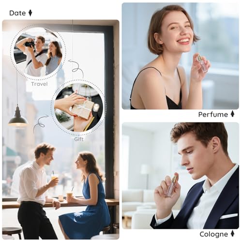 40 Pcs 10ml Glass Travel Perfume Atomizers Refillable Mist Spray Bottles