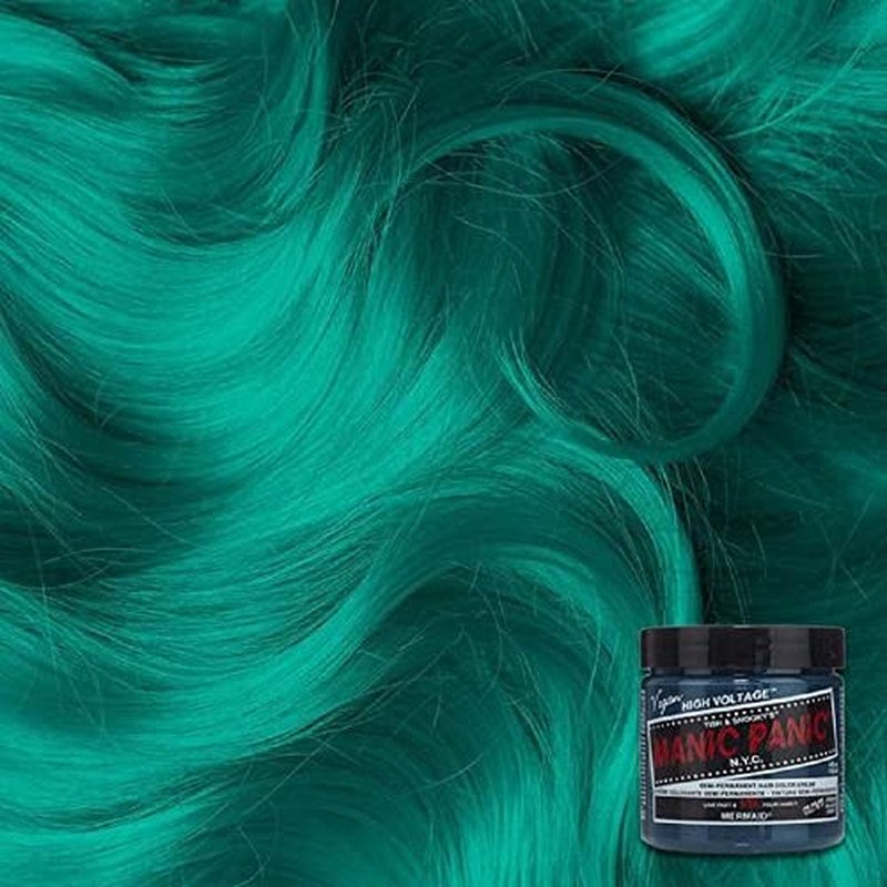 MANIC PANIC Classic Mermaid Semi Permanent Hair Color - Neon Ocean Blue Hair Dye for Women & Men That Lasts 4-6 Weeks - Vegan, Ammonia & Cruelty-Free - Create & Mix Custom Shades (4oz)