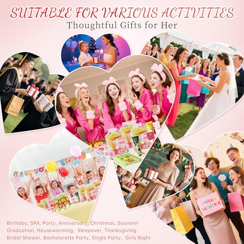 35 Pcs Spa Party Supplies for 5 ? Spa Gifts for Women, Girls & Kids | Spa Set with Eye & Face Masks, Lip Balm, Hand Cream, Bath Bombs, Towels & Gift Bags | Spa Kit for Birthdays, Sleepovers, Spa Days