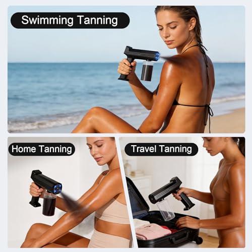 Cordless Home Spray Tan Machine 300ml - Handheld Tanning Spray Gun Kit with Black Variation
