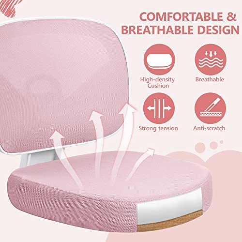 Primy Kids Desk Chair Pink PR777 Height Adjustable Swivel Mesh Student Chair for 4-12