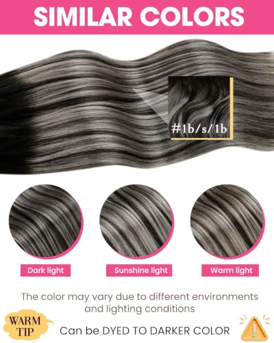 Hetto Balayage K Tip Hair Extensions Real Human Hair 16 Inch 50g - Silver Variation