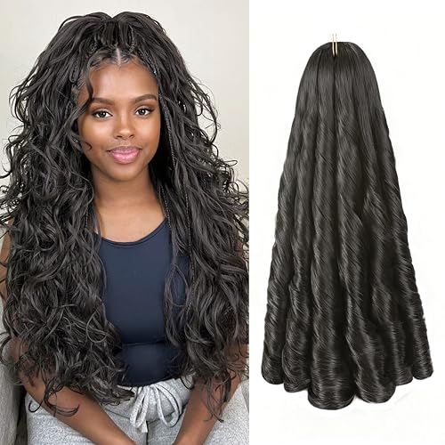2# French Curl Braiding Hair 20 Inch Pre-Stretched Bouncy Crochet Extensions - 8 Packs