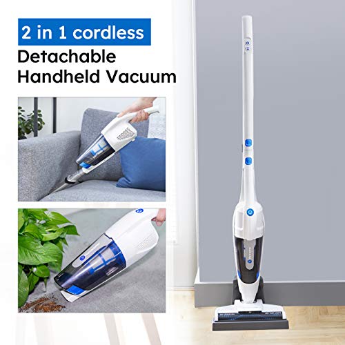 Vacmaster Cordless Handheld & Stick Vacuum Cleaner White 2-in-1 Lightweight