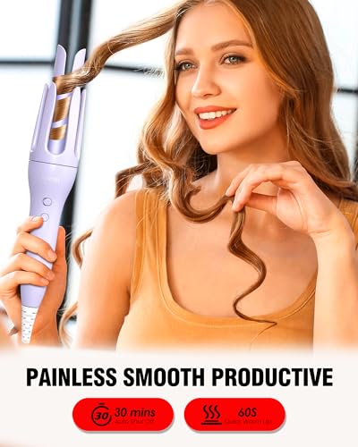 Automatic Hair Curling Iron Wand with Dual Voltage & Ceramic Coating, 3 Temp Settings