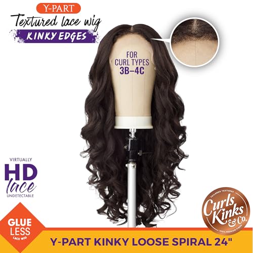 Sensationnel Kinkyedges 24 Inch Synthetic Wig - Kinky Spiral Style, Dark Brown