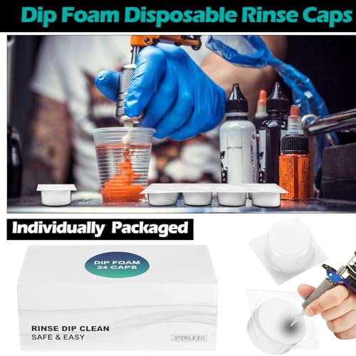 72 Pcs Disposable Foam Ink Rinse Cups for Tattoo Needles - Heigble
