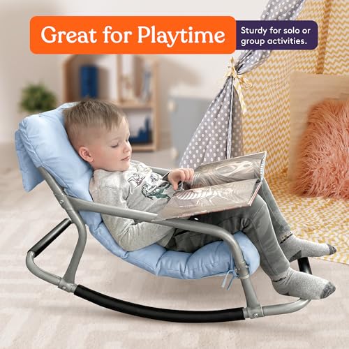 Blue Sensory Rocking Chair for Kids - Comfortable Floor Seat for Playroom & Nursery