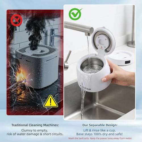 AIVIGOR Ultrasonic Retainer Cleaner Machine White - 45kHz Detachable Tank