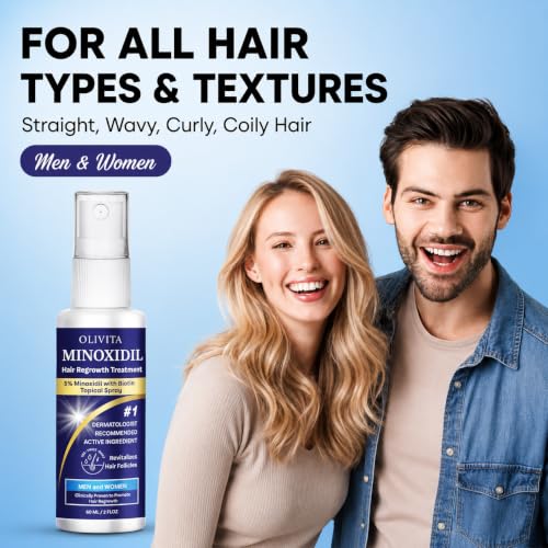 OLIVITA Minoxidil Hair Growth Spray for Men & Women 2.02oz Pack of 2