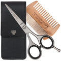 Drei Schwerter 3 Swords Germany Beard, Mustache Scissors With Comb – Stainless Steel, Black Case