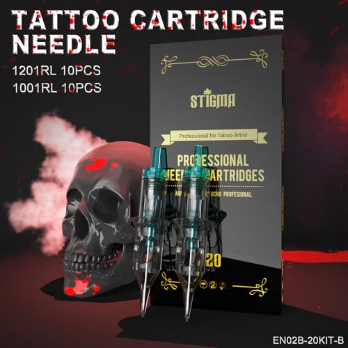 Wireless Tattoo Pen Kit for Beginners with 1400mAh Battery and 20 Cartridges - Black