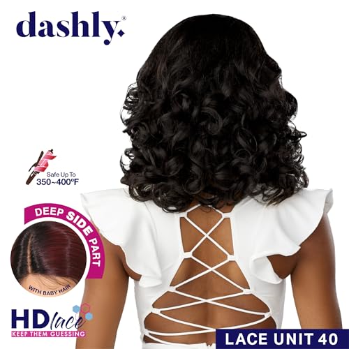 Sensationnel Dashly Lace Front Wig - Style 40, 1B OffBlack Synthetic Hair