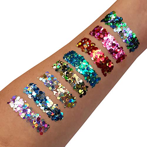 Mystic Chunky Glitter Gel by Moon Glitter - 0.40fl oz - Set of 8 - Glitter Face Paint