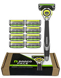 Dorco Pace 6 Pro 3D Motion Razor System - 1 Handle + 9 Cartridges, Pack of 10