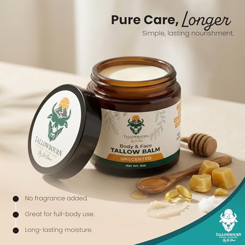 Unscented Grass-Fed Beef Tallow Balm for Face & Body - 4oz - Pack of 1