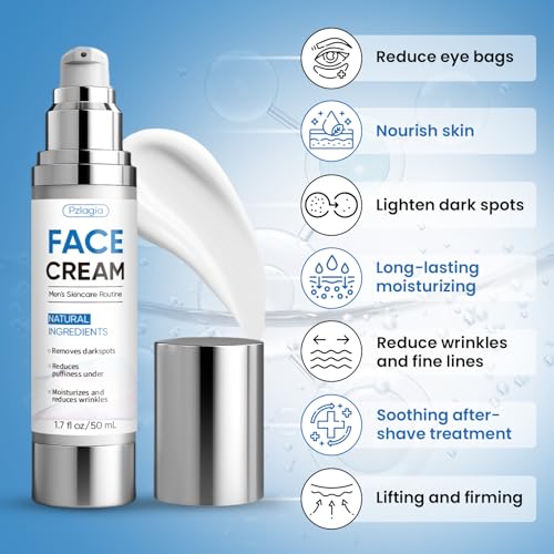 6-In-1 Mens Face Cream Anti-Aging Mens Anti Aging Face Cream & Wrinkle Moisturizer For Men with Hyaluronic Acid Niacinamide Para Hombre for Firming Dark Spot Correction Men Skin Care 2 Pack 1.7 Fl Oz