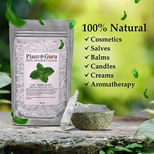 Menthol Crystals 2 lbs. Bulk Mentha Arvensis 100% Pure Natural USP Food Grade - Great For Cosmetics, Salves, Balms, Creams and Soap Making.