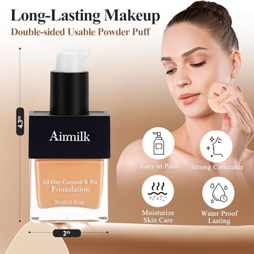 Full Coverage Natural Liquid Foundation, Skincare Makeup with Salicylic Acid, Tattoo Cover, for All Skin Types, Sensitive Skin? 30ml (LIGHT NEUTRAL)