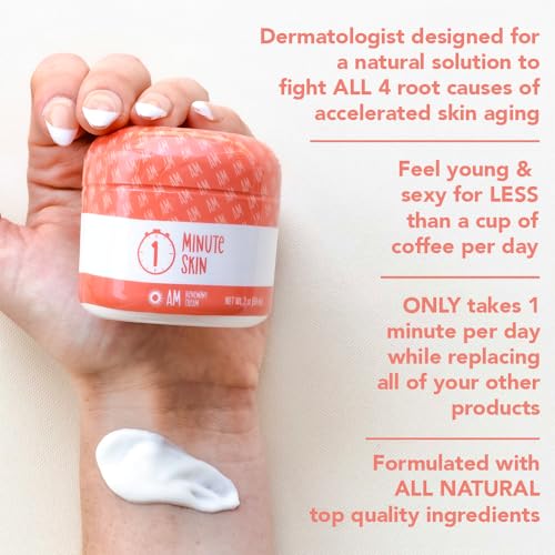 AM Collagen Eye and Face Cream w/Zinc Oxide Sunscreen - Anti-Aging Lift - First All Natural Recipe to aid Glow, Renewal & Moisturize - Advanced Beauty Serum - 2 Oz (59 ml)