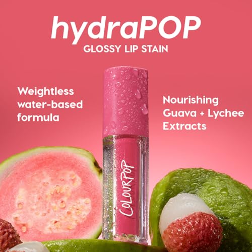 ColourPop HydraPop Glossy Lip Stain - Hydrating Lip Gloss That Fades Into A Soft Tint - Non-Drying & Long-Lasting - Water-Based Gloss-to-Stain Finish - 90s Babe (0.11 Fl Oz)