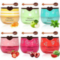 6 PCS Bee Lip Balm Honey Pot, Moisturising Sleep Lip Mask to Reduce Lip Lines, Propolis Lip Mask Overnight Hydrating Lip Balm with Stick for Dry, Chapped & Cracked Lips