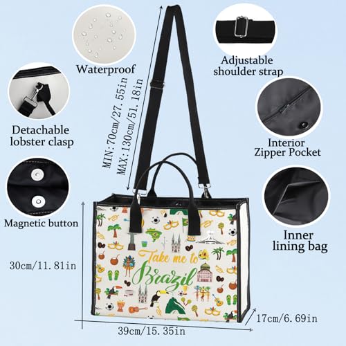 LEVLO Brazil Culture Travel Cosmetic Bag - World Cup Souvenir Gift Zipper Pouch Bag For Traveler