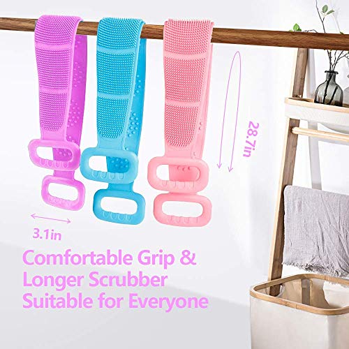 Silicone Back Scrubber,Bath Body Brush for Shower,Easy to Clean Washer Exfoliating More Hygienic (Grey)
