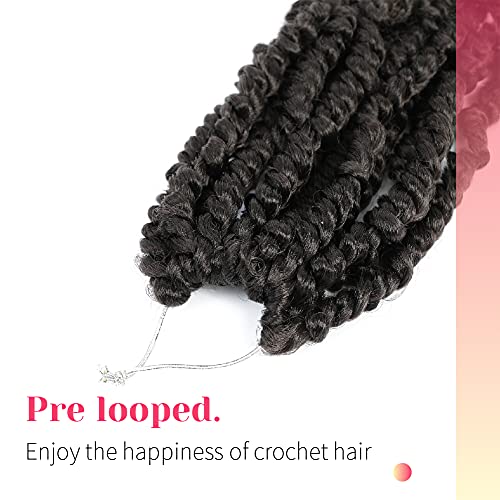 Passion Twist Crochet Hair 6 Inch for Black Women - Pre-Twisted, 1B, Pack of 8